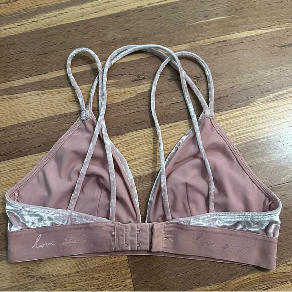 PINK Victoria’s Secret Velvet Triangle Bralette, Very Soft, Strappy, M - Picture 6 of 13